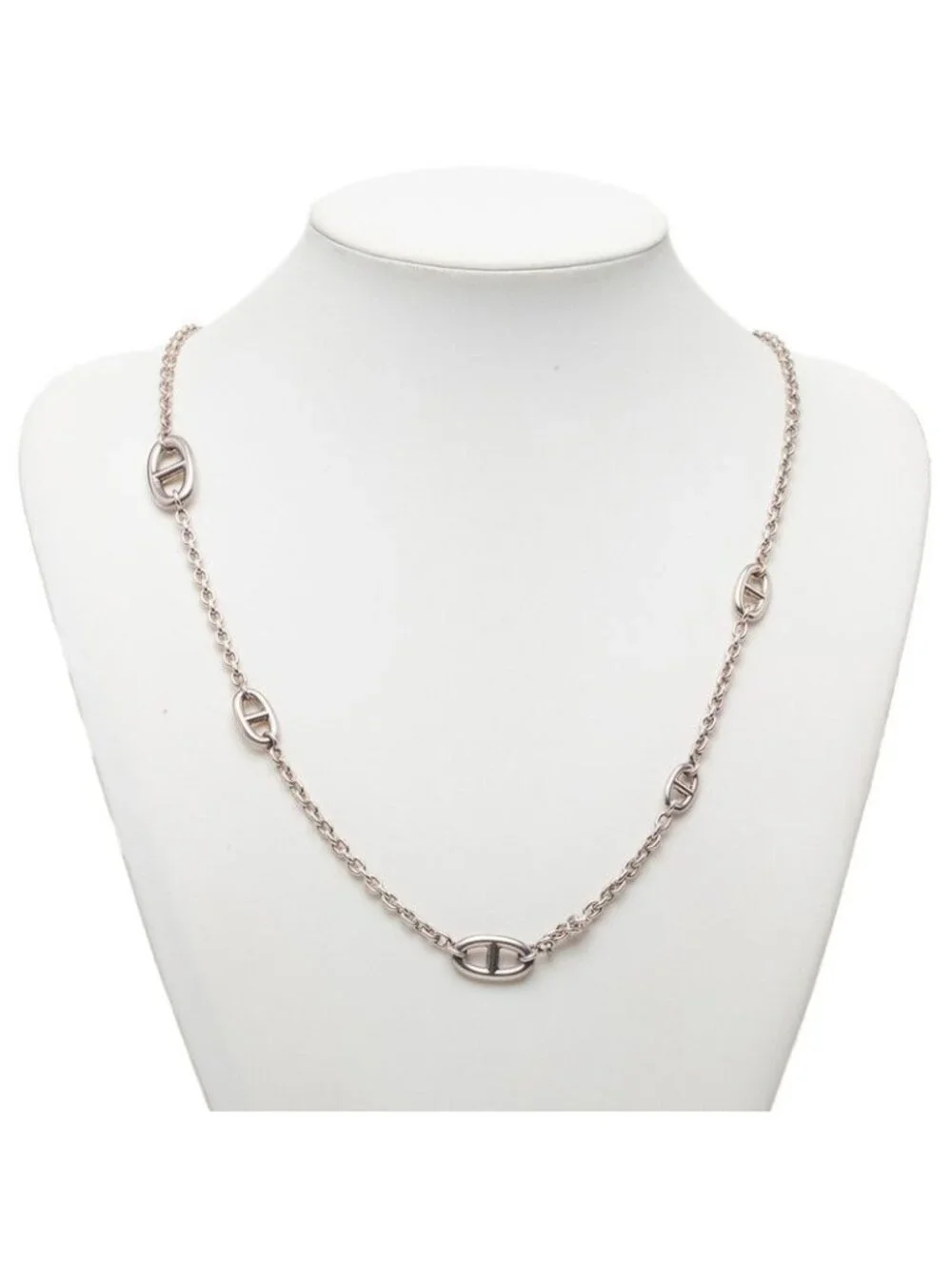 Hermes Chaine D'ancre Farandole 120 Long Necklace Silver